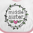 thumbnail image 4 of Inktastic Middle Sister Leaves, Circle, Heart Girls Baby Bib, 4 of 4