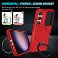 thumbnail image 6 of Case for Samsung Galaxy S26, with Sliding Camera Cover & Ring Kickstand, Military Grade Drop Protective Hybrid Shockproof Anti-fall Phone Case Cover for Samsung Galaxy S26, Red, 6 of 10