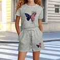 thumbnail image 4 of Vornjynx Girls Outfit Sets Short Sleeve Graphic T-Shirt and Elastic Waist Shorts 2-Piece Summer Casual Cute Clothes Gray Size 5-6T, 4 of 6