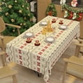 thumbnail image 5 of Beautynvta Christmas Tablecloth Decoration, Disposable Plastic White Party Tablecloth, Snowflake Wavy Stripes Decor, Winter Rectangular Table Cover for Party Decoration, 31.5x47.2 Inch, 5 of 7
