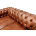 thumbnail image 3 of Pasargad Home Chester Bay 2 Seat Genuine Leather Tufted Loveseat in Brown, 3 of 5