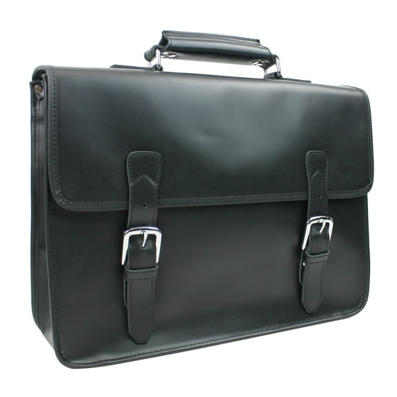 Vagarant Traveler Large Full Grain Cowhide Leather Briefcase Laptop Bag L05.BLK