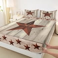 thumbnail image 3 of Manfei Rustic Texas Stars Twin Sheet Sets,Country Farmhouse Lodge Twin Fitted Sheet,Old Wooden Board Flat Sheet For Boys Kids,Ultra Soft Home Decor,3 Pieces, 3 of 7