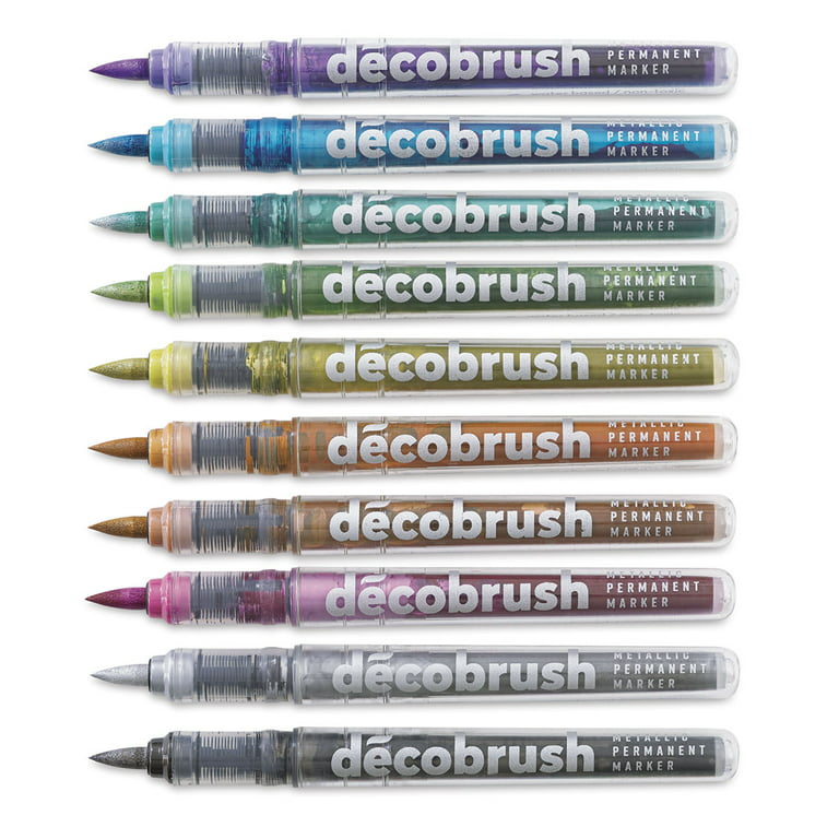 Karin Deco Brush Metallic Permanent Markers, Set of 10 