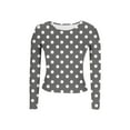 thumbnail image 3 of ZUKMRJPC Women's Long Sleeve T-Shirts Crewneck Fashion Print Knitted Tees Shirts Casual Lightweight Slim Fit Stretchy Pullover Tops, 3 of 3