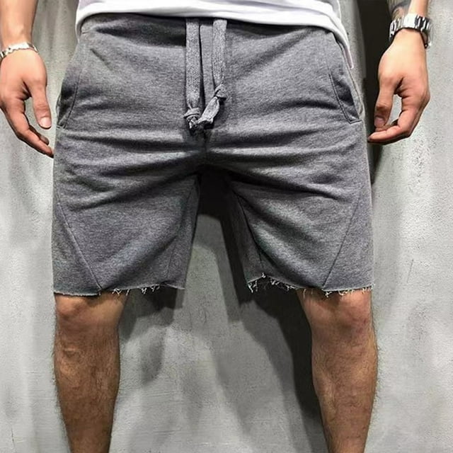DPTALR Men's Loose Straight Beach Medium Comfortable Pants Casual Sports Five Point Pants