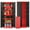 Black & Red, variant on Fesbos Metal Storage Cabinet with 2 Adjustable Shelves, Steel Counter Cabinet with Lockable Doors for Home Office Warehouse Garage