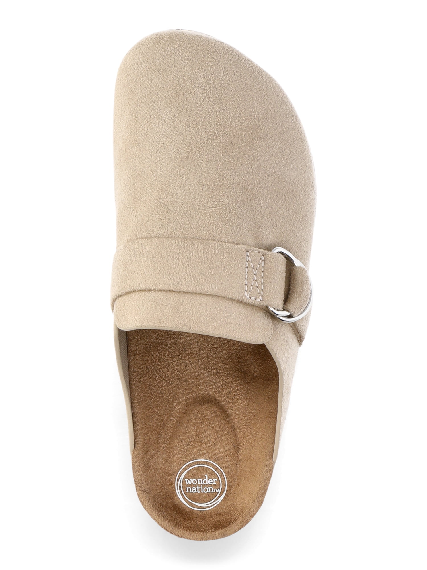 Wonder Nation Little and Big Girls Faux Suede Casual Slip On Clogs