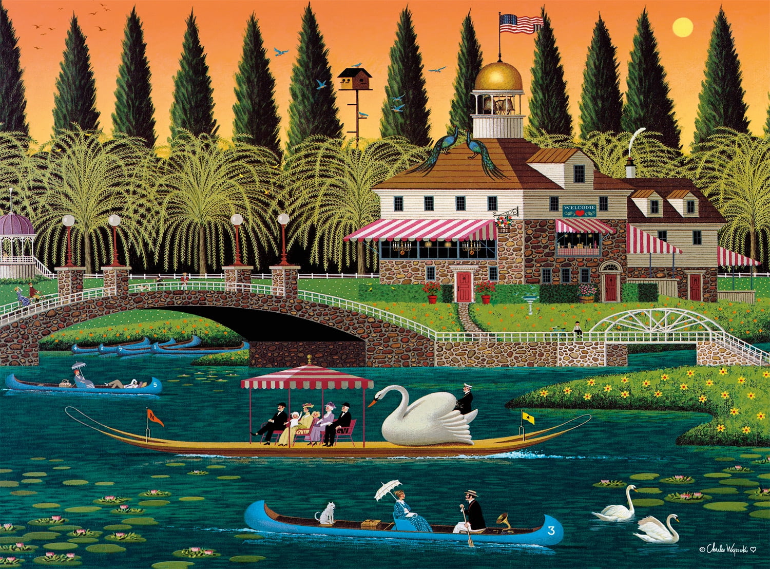 Buffalo Games Pleasant Sunday Puzzle imbriqué de 1000 pièces pour adultes de 14 à 99 ans