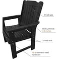 thumbnail image 6 of Fortune Candy HDPE Patio Dining Chair, Bar Chair for Outdoor Garden Yard, Heavy Duty 600 lbs, Black, 6 of 8