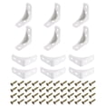 thumbnail image 1 of 12 Paquetes de soportes de esquina de plástico de 90 grados, soportes de ángulo recto de nylon 39x16x39mm con tornillos (blanco), 1 of 6