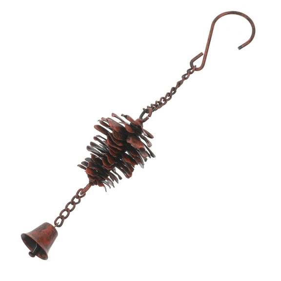 Toyvian Pine Cone Bell Brown Iron Hanging Pine Cone Decor For Homeowners 1Set