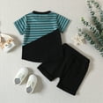 thumbnail image 4 of TOWED22 Toddler Baby Boy Summer Outfit Funny Letter T-Shirts Top Shorts Set Infant Boy Summer Clothes 6 12 18 Months 2T 3T(Black,0-6 Months), 4 of 9