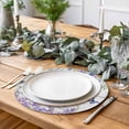 thumbnail image 2 of Purple Flowers Round 13 Inch Placemats Set of 6, Weeping Spring Floral Bicycle Wooden HeatResistant Non Slip Place Mats for Dining Table, Wipeable Braided Kitchen Table Mats for Housewarming, 2 of 9
