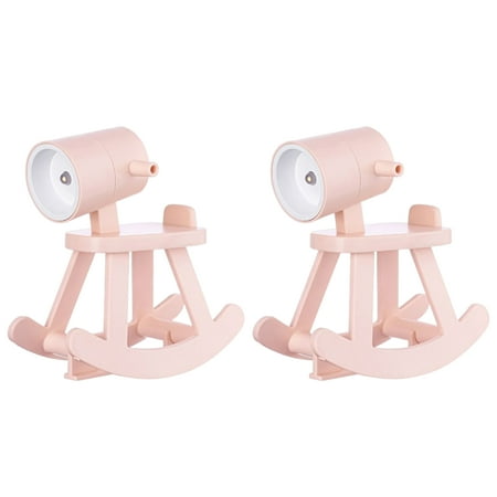 

EDFRWWS LED Night Light Cute Rocking Horse Tumbler Desk Lamp for Bedroom (Pink 2pcs)