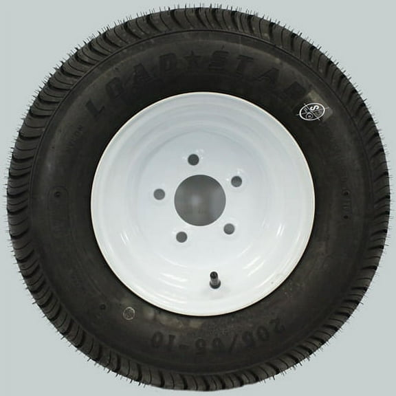 10" X 6" 5-4.5" Bolt Circle White Trailer Wheel