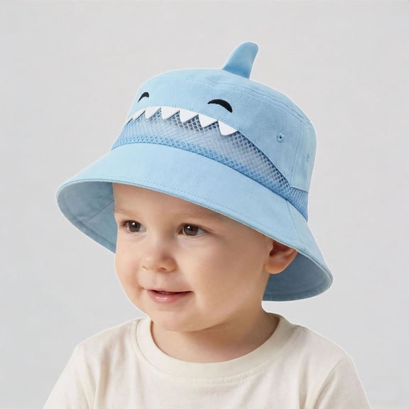 REDARER Toddler Kids Fish Design Bucket Hat Breathable Mesh UPF 50 Sun Protection Fisherman Cap for Boys Girls Summer Outdoor,8-24 Months