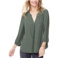 thumbnail image 1 of Blusa con botones NYDJ para mujer verde extragrande, 1 of 1
