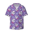 thumbnail image 3 of Balery Owl And Flowers Men's Casual Button Down Shirt Short Sleeve Textured Summer Cuban Beach Shirts-3X-Large, 3 of 7