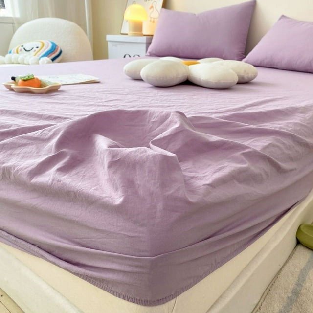 Washed Cotton Fitted Sheet Non Slip Fitted Sheet Elastic Band Around Mattress Cover Bed Cover And Pillowcase