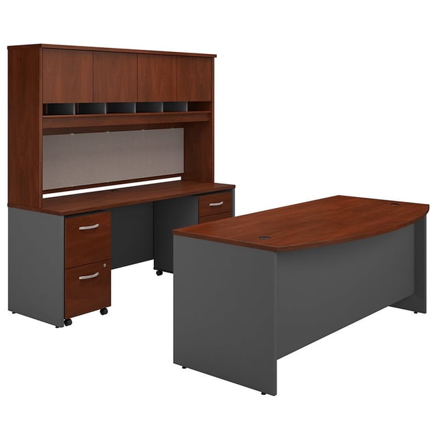 Bush Business Furniture Series C Bow Réception Bureau Suite Hansen Cerise/gris