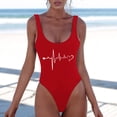 thumbnail image 4 of MDUKONU Women's Push Up One Piece Thin Strap Swimsuit Red L, 4 of 5
