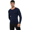 thumbnail image 2 of Active Men's Long Sleeve Athletic Compression Shirt with Crew Neckline and Stretch Fit Performance Fabric - Large, Navy, 2 of 7