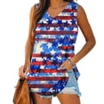 thumbnail image 2 of JGTDBPO Independence Day T-Shirt For Women Plus Size Summer Tank Tops In Red White And Blue Stylish Top Women Short Sleeveless V-Neck Independence Day Loose T-Shirt Blouse Tops Vest, 2 of 5