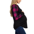 thumbnail image 4 of Gvmfive Women Long Sleeve Checked Print Maternity T-Shirt Pregnancy Clothes, 4 of 6