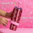 thumbnail image 5 of Paris Hilton 40oz Stainless Steel Tumbler with Removable Handle, Straw, and Lid, Pink with Hearts, 5 of 7