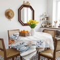 thumbnail image 3 of Blue Thanksgiving Fall Table Cloth Waterproof Tablecloths, Blue Pumpkin Eucalyptus Wood Grain Tablecloth Dining Table Cover for Kitchen Party Tabletop Outdoor, Square Tablecloth 60x60 Inch, 3 of 9