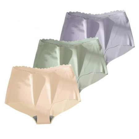 

3-Pack Womens Seamless Panties Ruffled Trim Underwear Sexy Panties Bikini Panty for Ladies