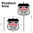 thumbnail image 2 of No Parking Do Not Block The Bays (2 Pack) 12 inch X 12 inch Shield Shaped Commercial Grade Plastic Signs with Aluminum Mounting Stakes Weather Resistant Made in the USA, 2 of 8