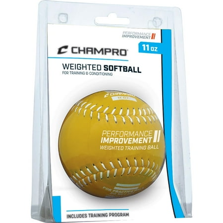 Champro Weighted Training Softball 12in 11oz Yellow 12.00in