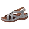 thumbnail image 3 of Flat Sandals for Women Comfortable: Adjustable Buckle Ankle Strap Strappy Sandals Dressy Casual, Summer Walking Shoes for Beach Travel, 3 of 9