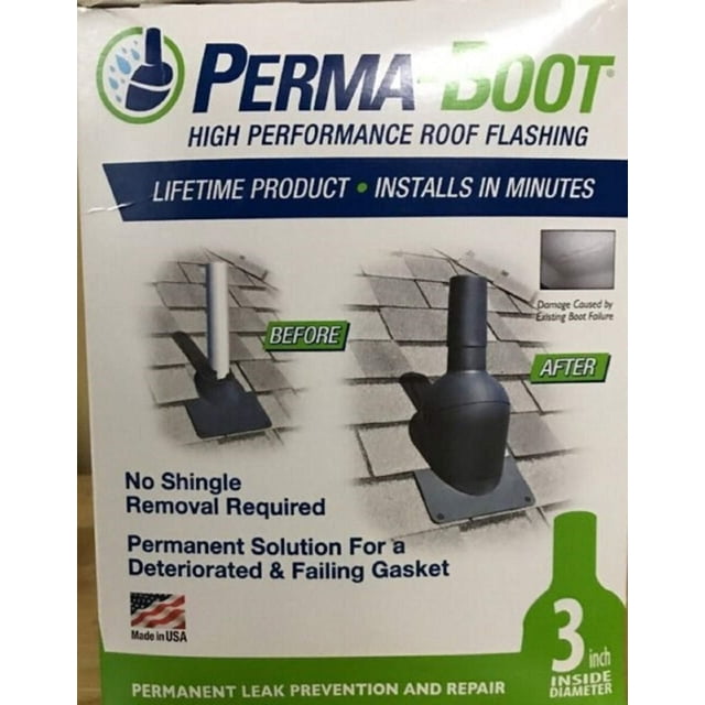 Solapa Ajustable Perma-Boot para Bota de Tubería de 7,6 cm de Diámetro Interior en Negro