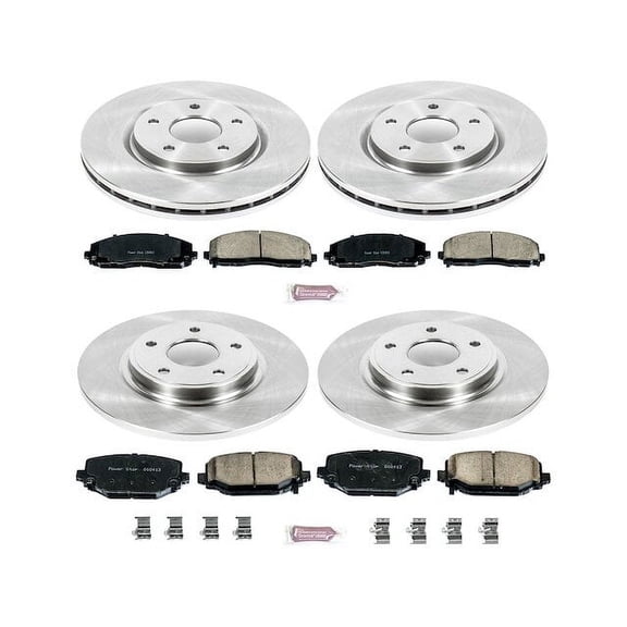 Front and Rear Brake Pad and Rotor Kit - Compatible with 2012 - 2016 Chrysler Town & Country 2013 2014 2015