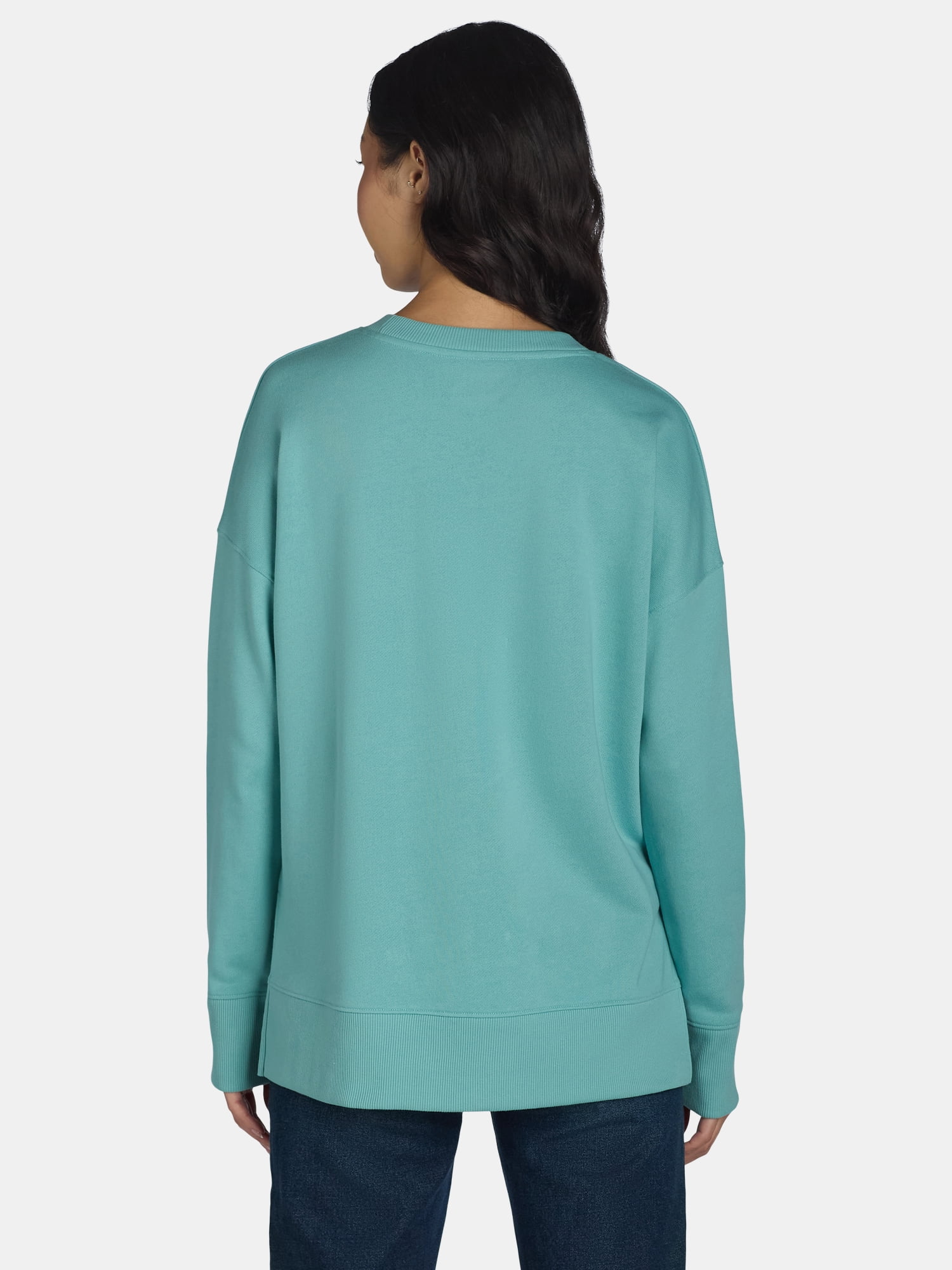 Time and Tru Women's Tunic Sweatshirt with High-Low Hem, Sizes XS -4X