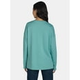 thumbnail image 3 of Time and Tru Women's Tunic Sweatshirt with High-Low Hem, Sizes XS -4X, 3 of 5