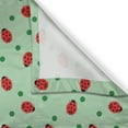 thumbnail image 3 of Ambesonne Ladybugs Kitchen Curtains, Polka Dots with Insect, 55"x45", Black Green and Red, 3 of 3
