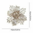 thumbnail image 2 of HongHeng 12Pcs 5.9" Glitter Christmas Flowers Champagne Poinsettia Artificial Flower Christmas Tree Flowers Wreath Tree Ornaments Christmas Decorations, 2 of 4