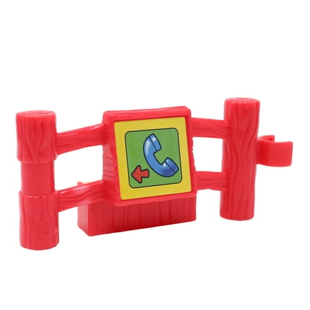 Replacement Part for Collectible Fisher-Price Little People Baby Animals Sounds Zoo Farm Safari Playset 77984 - Replacement Red Fence Post with Phone Sticker