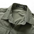 thumbnail image 5 of Havenx Men's Safari Fishing Shirts Long Sleeve Button Down Upf 50+ Shirts with Zipper Pockets Sun Protection Dress Summer Travel Work Hiking Fishing Cooling Clothing,Green 2XL, 5 of 6