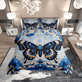 thumbnail image 2 of Manfei Chic Butterfly Bedding Sets Toddler with Comforter, Bohemian Damask Mandala Duvet Insert, Botanical Floral Flower Comforter Sets Toddler Size, Super Cozy Bedroom Decorative, 2pcs Reversible, 2 of 8