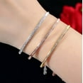 thumbnail image 3 of EOEMY Elegant Women Cubic Zirconia Chain Bracelet Bangle Cz Jewelry Gifts Adjustable-Gold, 3 of 8