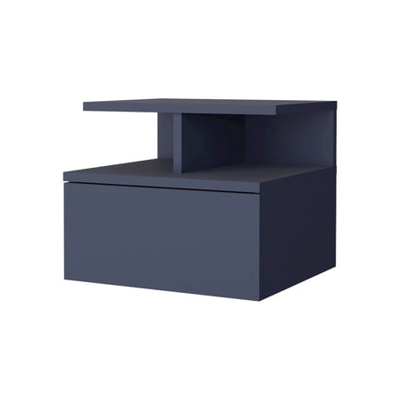 Depot E-Shop Healy Nightstand, 1 Drawer, 2 Shelves, Alby Blue