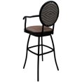 thumbnail image 2 of Outdoor Patio Swivel 30" Bar Stool - Adelle - Multi Sun Stripe - black frame, 2 of 3