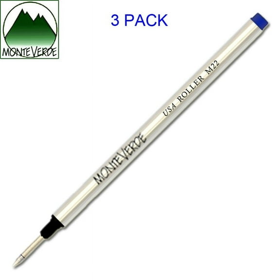 3 Pack - Monteverde® Rollerball to fit Montblanc® Rollerball Pens - Blue