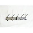 thumbnail image 5 of 18 in Wall-Mounted Hook Rail with 5 Double Coat Hooks, Zinc Alloy, Gun Gray, 5 of 7