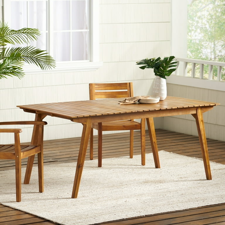 Sere Indoor Farmhouse Cottage Acacia Wood Dining Table Teak Finish Walmart